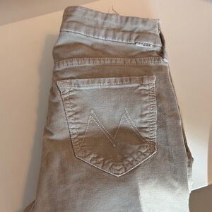 MOTHER Tan Women thin corduroy pants